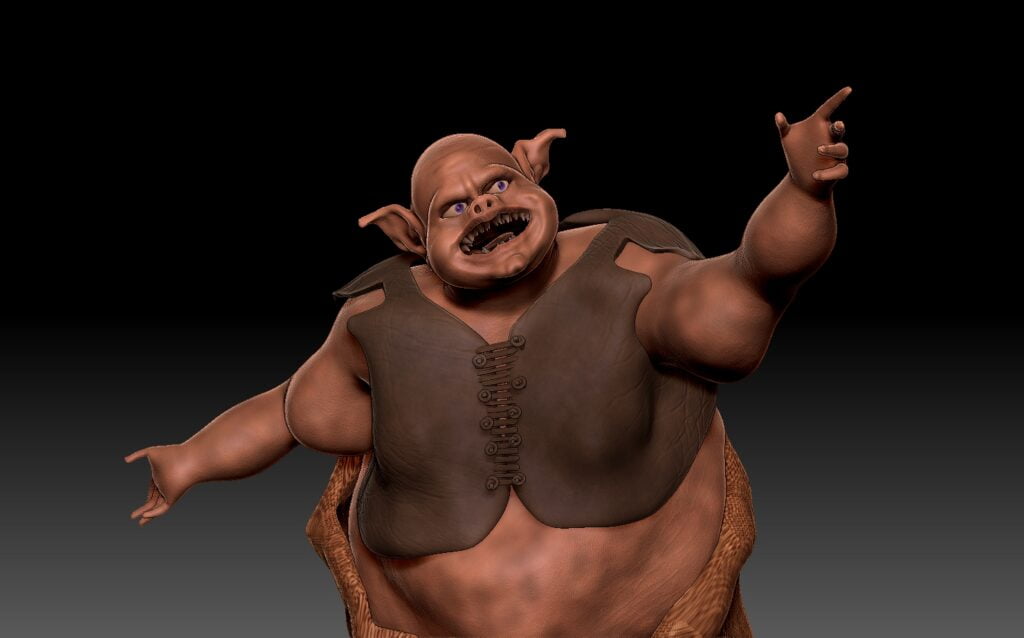 Modelagem 3D orgânica do personagem Pigman Hoink da Silva - 03