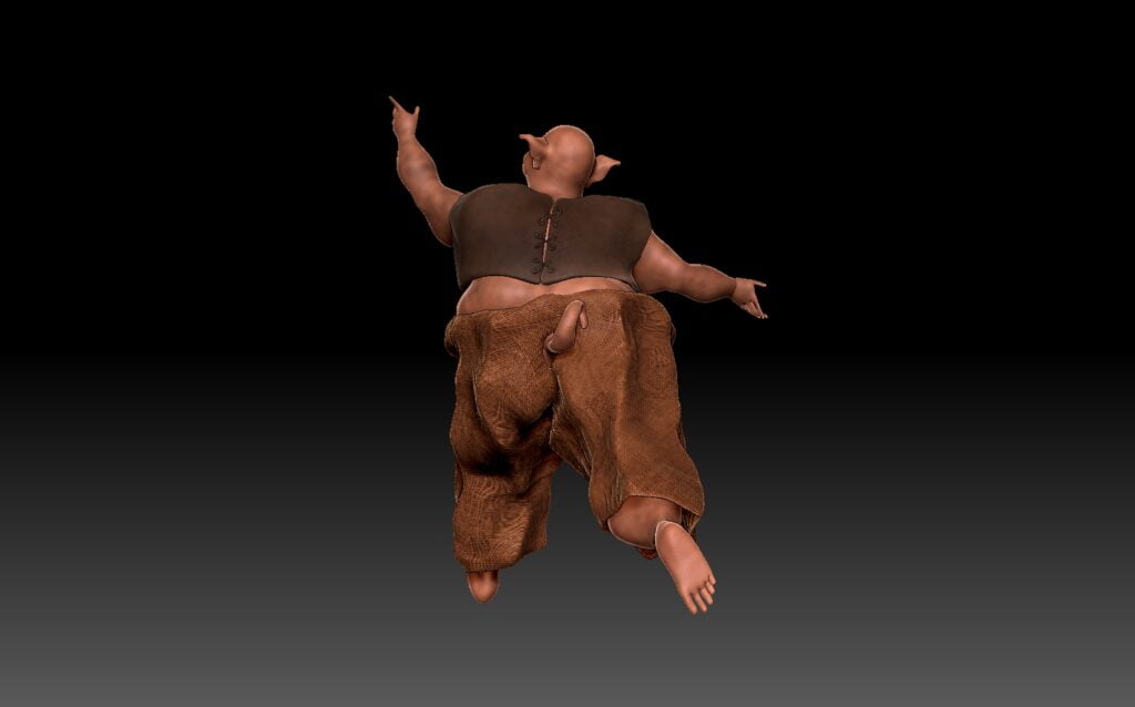 Modelagem 3D orgânica do personagem Pigman Hoink da Silva - 02